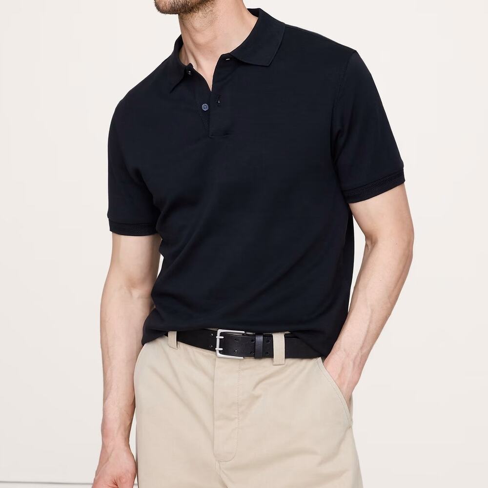 Banana Republic Luxury-Touch Polo Shirt Black Size Medium